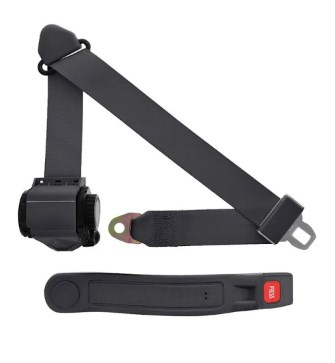 Standard 3 Point Charcoal Retractable Bucket Seat Belt Kit with Bracketry for 1968-1969 Ford Fairlane - 2 Belts