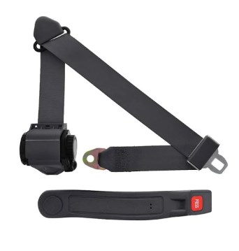 697610 Standard 3 Point Charcoal Retractable Bucket Seat Belt Kit with Bracketry for 1971-1977 Ford Maverick - 2 Belts