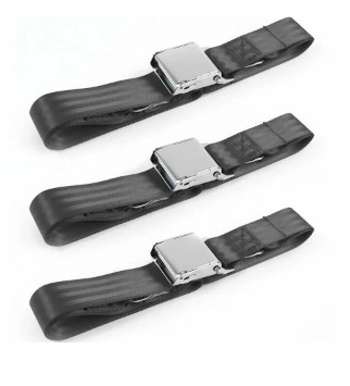 697647 Standard 3 Point Charcoal Retractable Bucket Seat Belt Kit with Bracketry for 1948-1967 Frazer Nash - 2 Belts