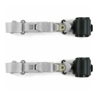 Standard 3 Point Burgundy Retractable Bucket Seat Belt Kit with Bracketry for 1966-1970 Ford Falcon - 2 Belts
