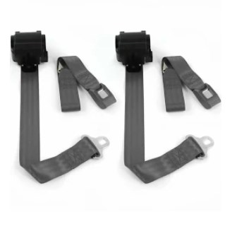 697986 Standard 3 Point Burgundy Retractable Bucket Seat Belt Kit with Bracketry for 1971-1978 AMC Matador - 2 Belts
