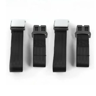 Airplane 2 Point Black Retractable Bucket Seat Belt Kit with Bracketry for 1971-1978 AMC Matador - 2 Belts
