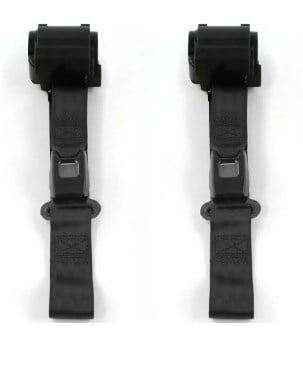 694753 Airplane 2 Point Black Retractable Bucket Seat Belt Kit with Bracketry for 1954-1956 Buick Roadmaster - 2 Belts