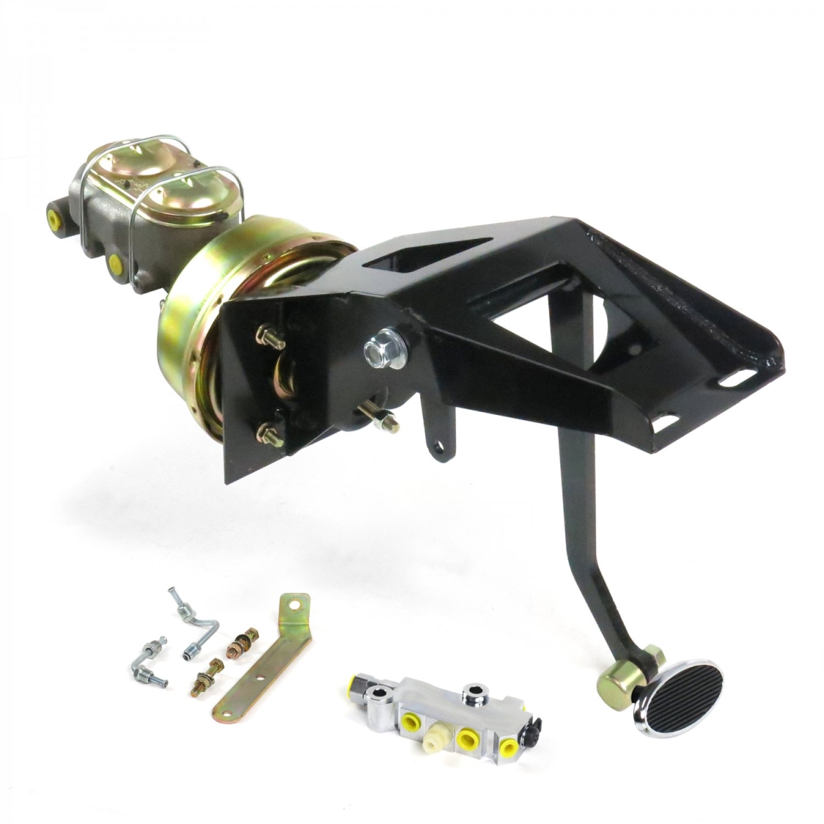 9 in. Single Firewall Drum & Drum Brake Pedal Kit with Small Oval Chrome Pad for 1953-1956 Ford Truck