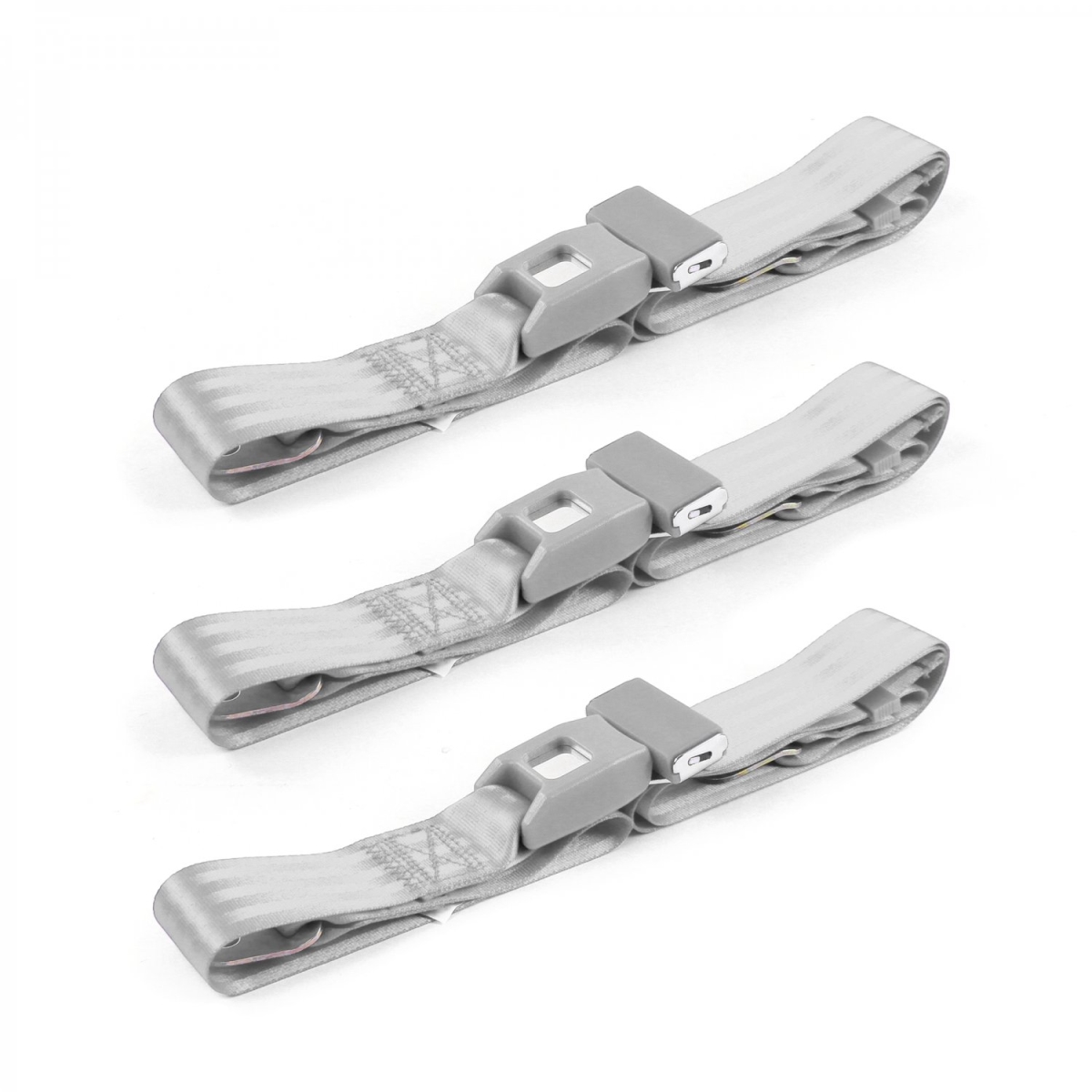 Standard 2 Point Gray Lap Bench Seat Belt Kit for 1966-1973 Jeep Commando - 3 Belts
