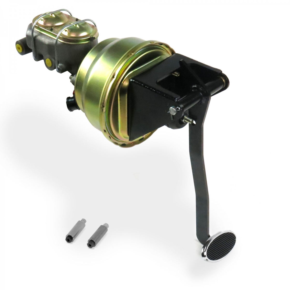 8 in. Dual Universal Adjustable Firewall Disc & Drum Brake Pedal Kit with Small Oval Chrome Pad