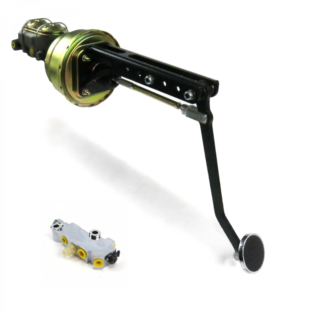 8 in. Dual Universal Adjustable Firewall Disc & Drum Brake Pedal Kit with 3 in. Chrome Pad