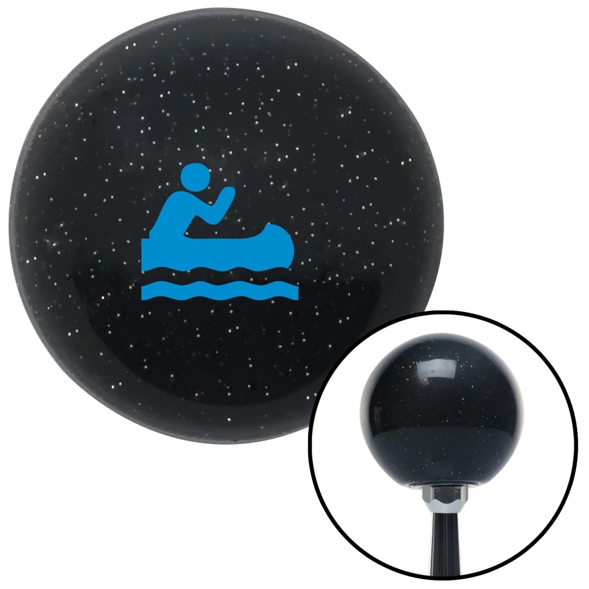 American Shifter 72162 Black Metal Flake Shift Knob with M16 x 1.5 Insert (Blue Marine in Canoe)