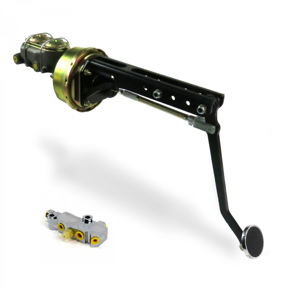 324162 8 in. Single Adjustable Firewall Disc & Disc Brake Pedal Kit with 3 in. Chrome Pad for Universal
