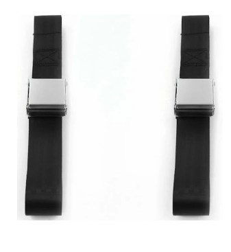 Airplane 2 Point Black Lap Bucket Seat Belt Kit with Bracketry & 2 Belts for 1955-1959 Chevy Truck