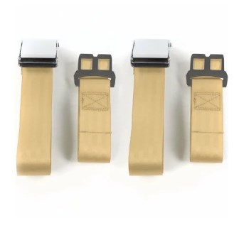 691179 Airplane 2 Point Tan Lap Bucket Seat Belt Kit with Bracketry & 2 Belts for 1955-1956 Ford
