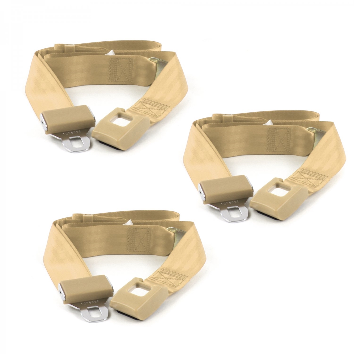 Standard 2 Point Tan Lap Bench Seat Belt Kit with 3 Belts for VW Type 3 Squareback