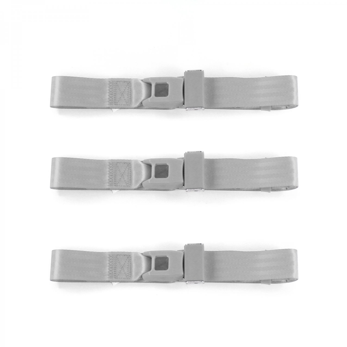 Standard 2 Point Gray Lap Bench Seat Belt Kit with 3 Belts for 1955-1957 Chevy Bel Air