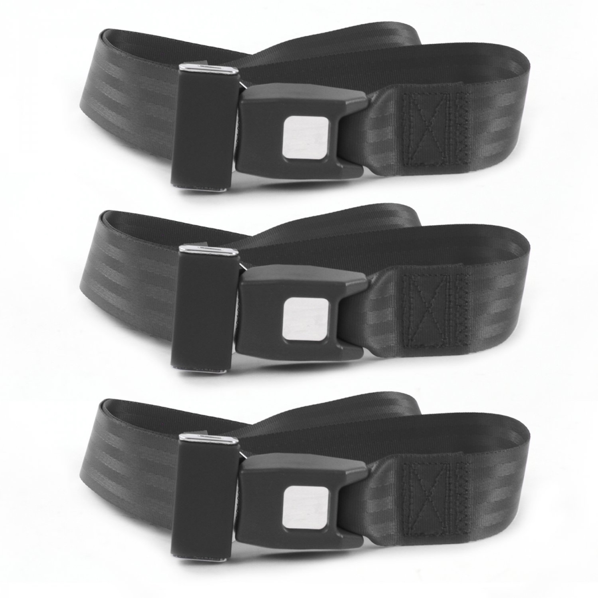 Standard 2 Point Charcoal Lap Bench Seat Belt Kit with 3 Belts for 1968-1974 Chevy Nova