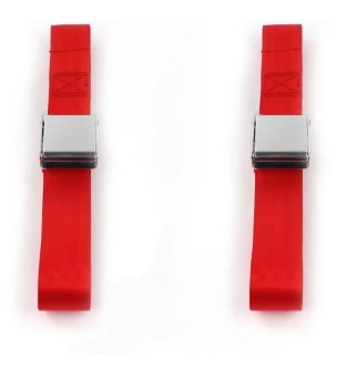 Airplane 2 Point Red Lap Bucket Seat Belt Kit with Bracketry & 2 Belts for 1972-1980 Chevy LUV Truck