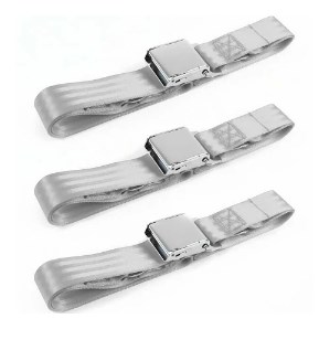 Airplane 2 Point Gray Lap Bucket Seat Belt Kit with Bracketry & 2 Belts for 1978-1979 Ford Bronco