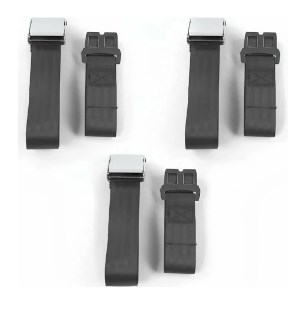 Airplane 2 Point Charcoal Lap Bucket Seat Belt Kit with Bracketry & 2 Belts for 1964-1969 Ford GT40