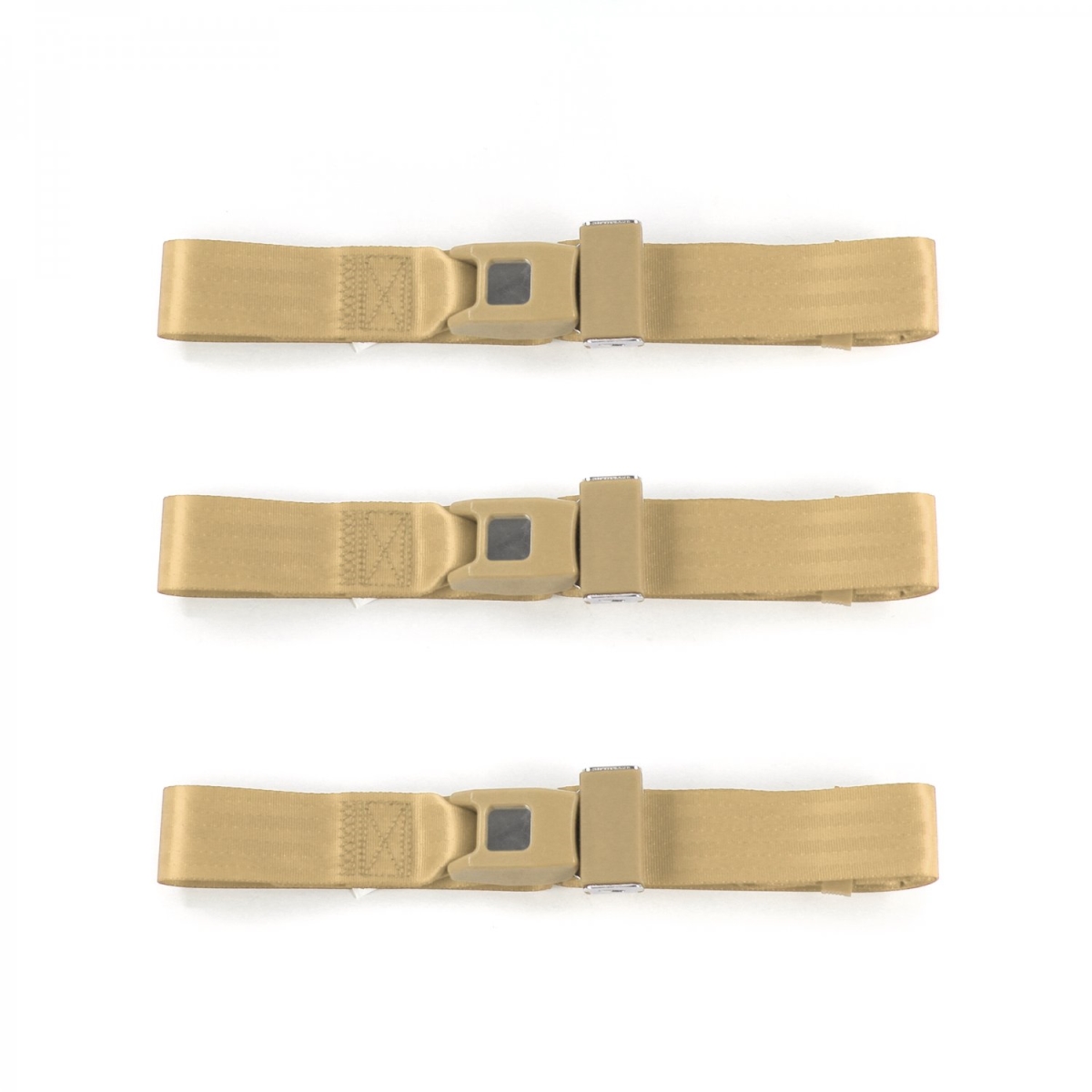 Standard 2 Point Tan Lap Bench Seat Belt Kit with 3 Belts for 1955-1956 Ford