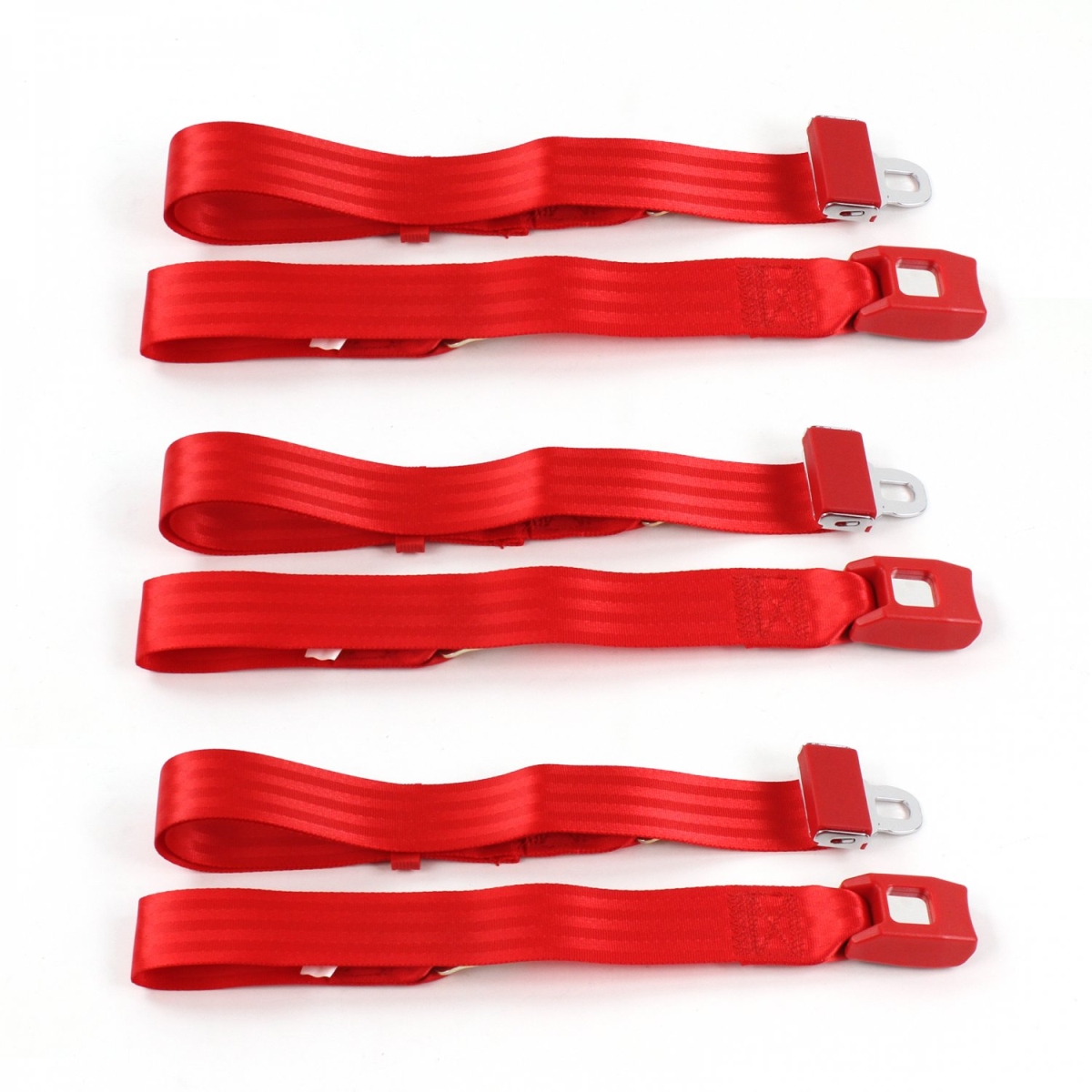 Standard 2 Point Red Lap Bench Seat Belt Kit with 3 Belts for VW Type 3 Squareback