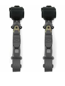 Standard 3 Point Charcoal Retractable Bucket Seat Belt Kit with Bracketry & 2 Belts for 1957-1958 Buick Roadmaster