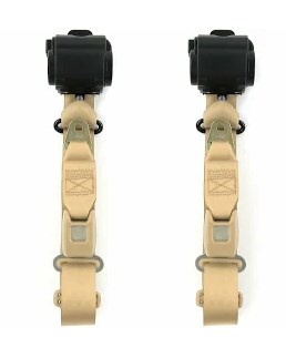 Airplane 3 Point Tan Retractable Bucket Seat Belt Kit with Bracketry & 2 Belts for 1955-1957 Chevy Bel Air