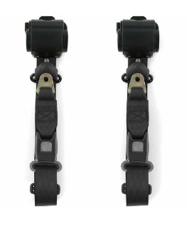 Standard 3 Point Black Retractable Bucket Seat Belt Kit with Bracketry & 2 Belts for 1980-1996 Ford Bronco