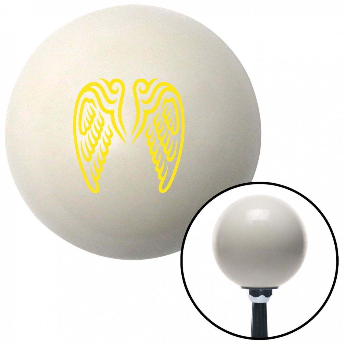 Yellow Angel Wings Ivory Shift Knob with M16 x 1.5 Insert Shifter Auto Manual Brody -  NewAlthlete, NE1354896