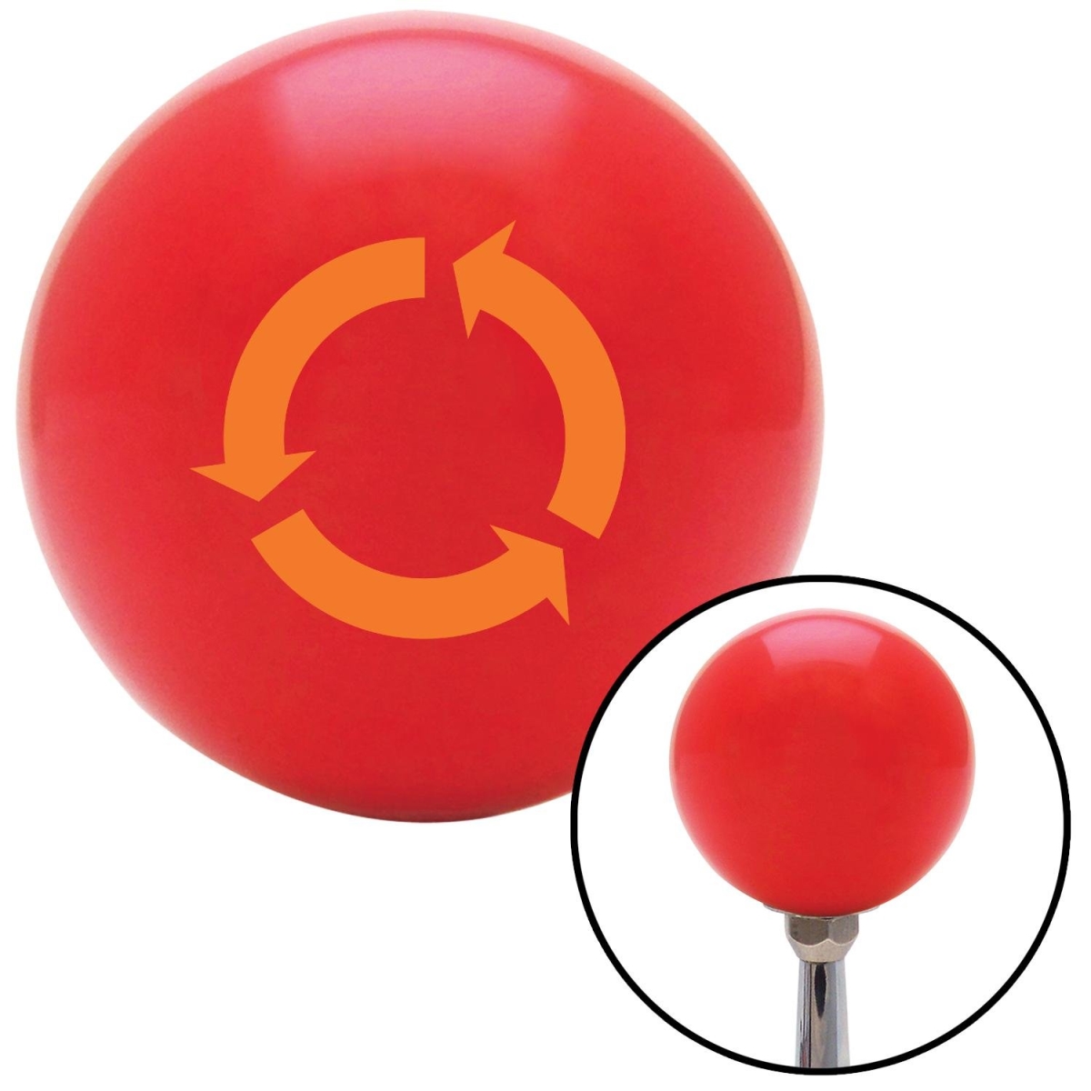 American Shifter 94042 Red Shift Knob with M16 x 1.5 Insert (Orange Arrows in Circle)