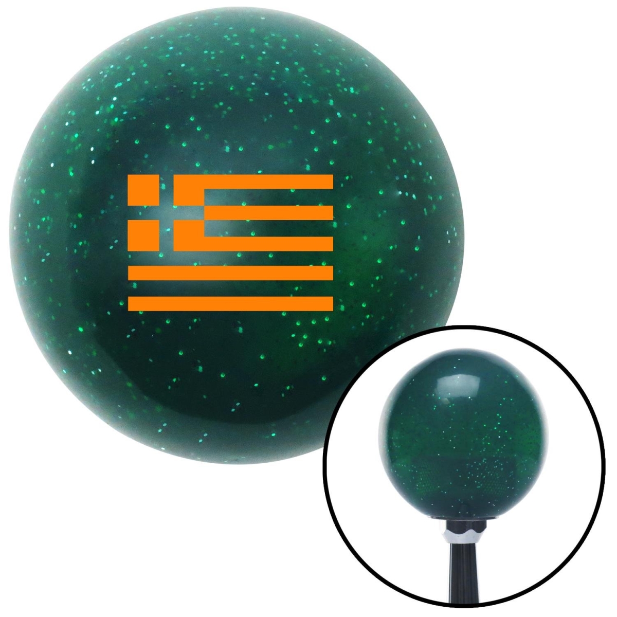 American Shifter 79939 Green Metal Flake Shift Knob with M16 x 1.5 Insert (Orange Greece)