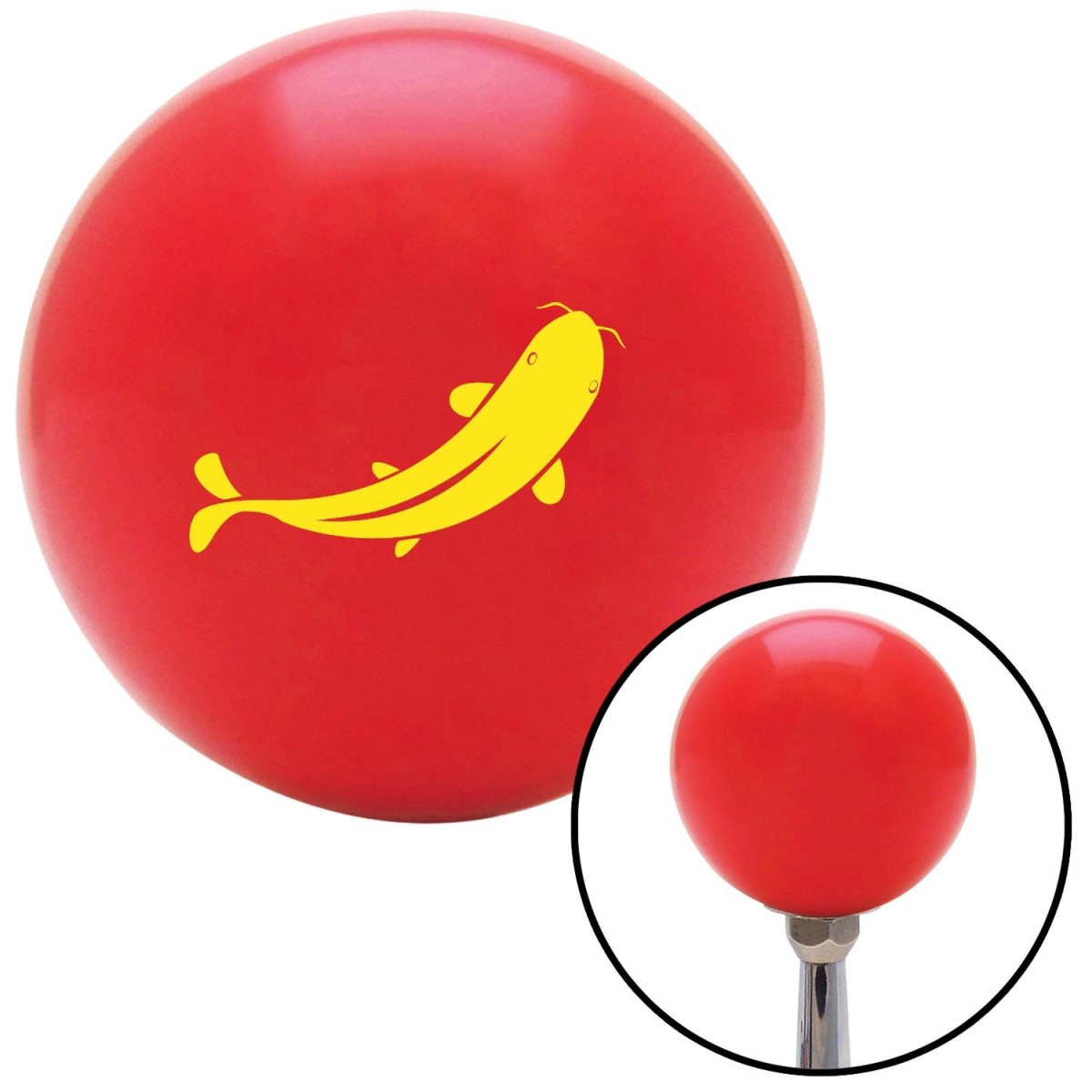 American Shifter 95925 Red Shift Knob with M16 x 1.5 Insert (Yellow Killer Whale)