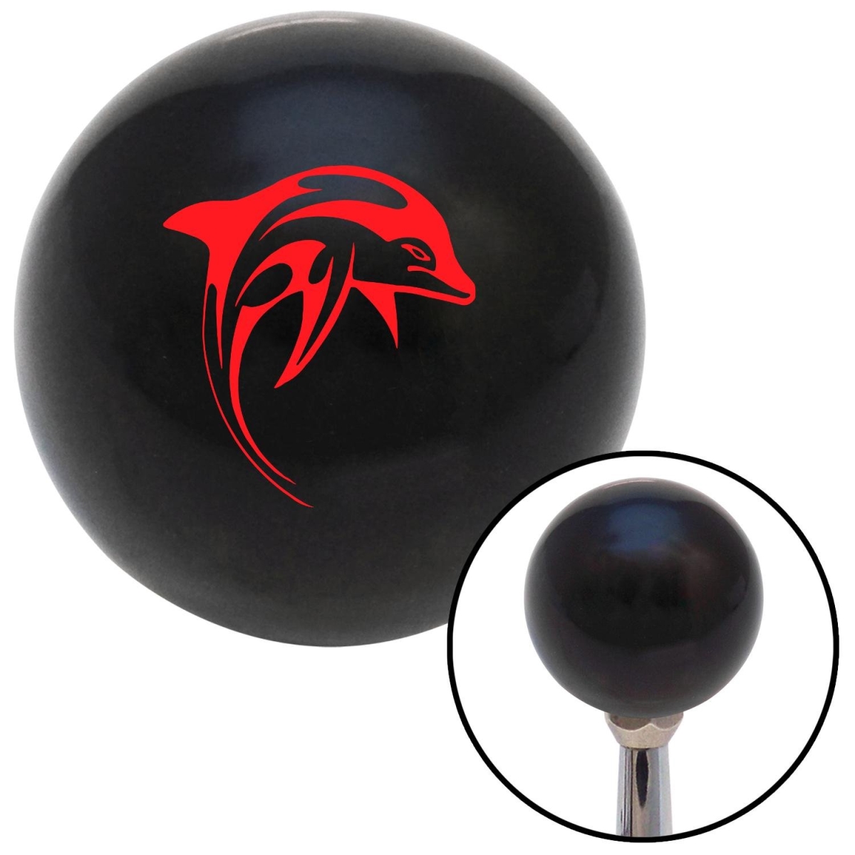 Picture of American Shifter 106292 Red Marine Dolphin No.2 Black Shift Knob with M16 x 1.5 Insert Shifter Auto Manual