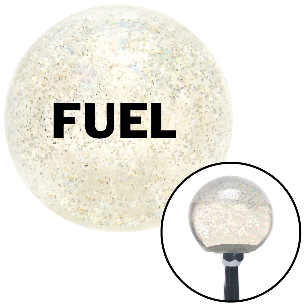 American Shifter 91535 Clear Metal Flake Shift Knob with M16 x 1.5 Insert (Black Fuel)
