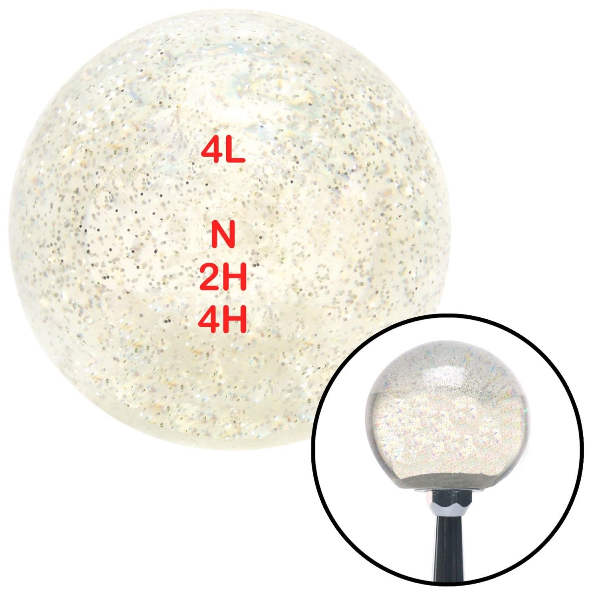 American Shifter 92496 Clear Metal Flake Shift Knob with M16 x 1.5 Insert (Red Shift Pattern 32n)