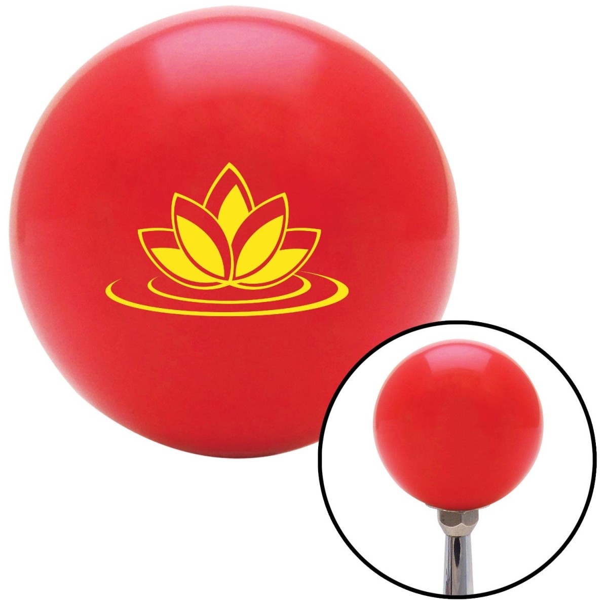 American Shifter 98774 Red Shift Knob with M16 x 1.5 Insert (Yellow Flower on Water)