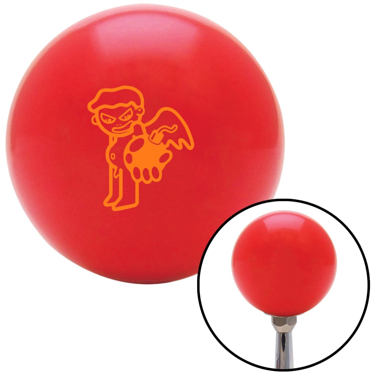 American Shifter 99117 Red Shift Knob with M16 x 1.5 Insert (Orange Kid Holding Bomb)