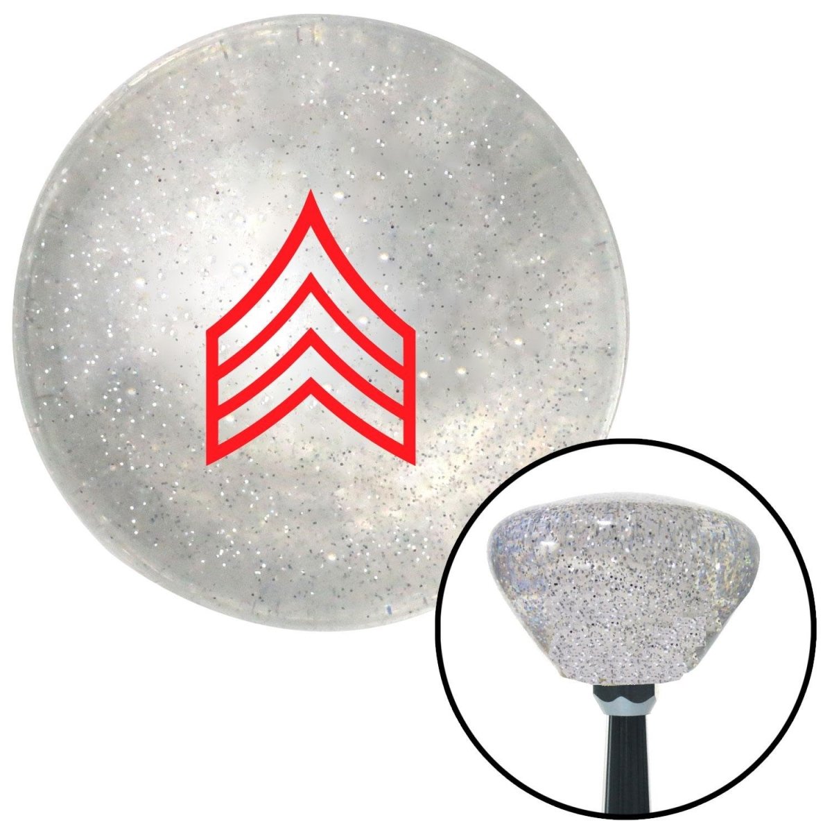 American Shifter 165271 Red Sergeant Clear Retro Metal Flake Shift Knob with M16 x 1.5 Insert Shifter Auto -  American Shifter Company