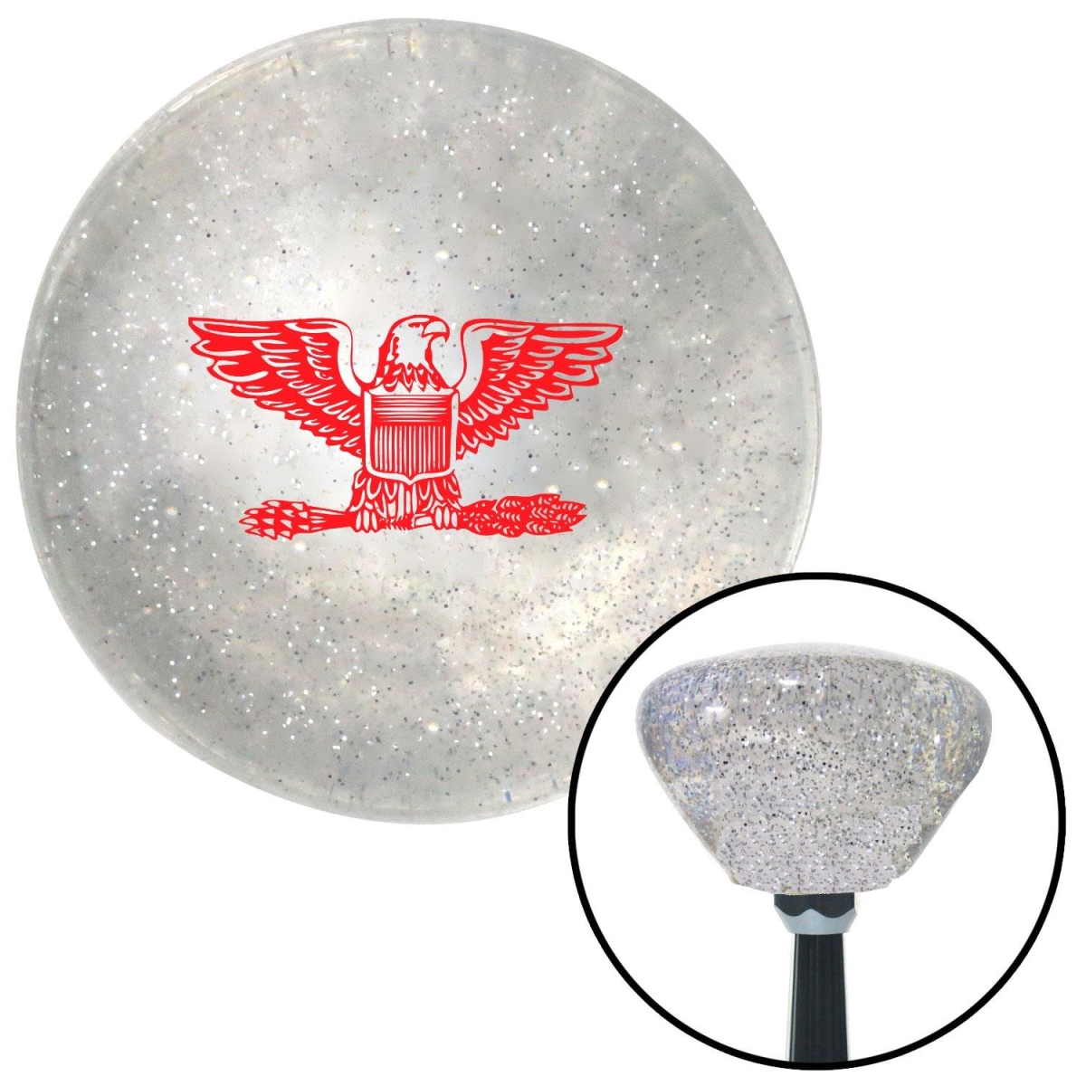 American Shifter 165431 Red Coast Guard Captain Eagle Clear Retro Metal Flake Shift Knob with M16 x 1.5 Insert -  American Shifter Company