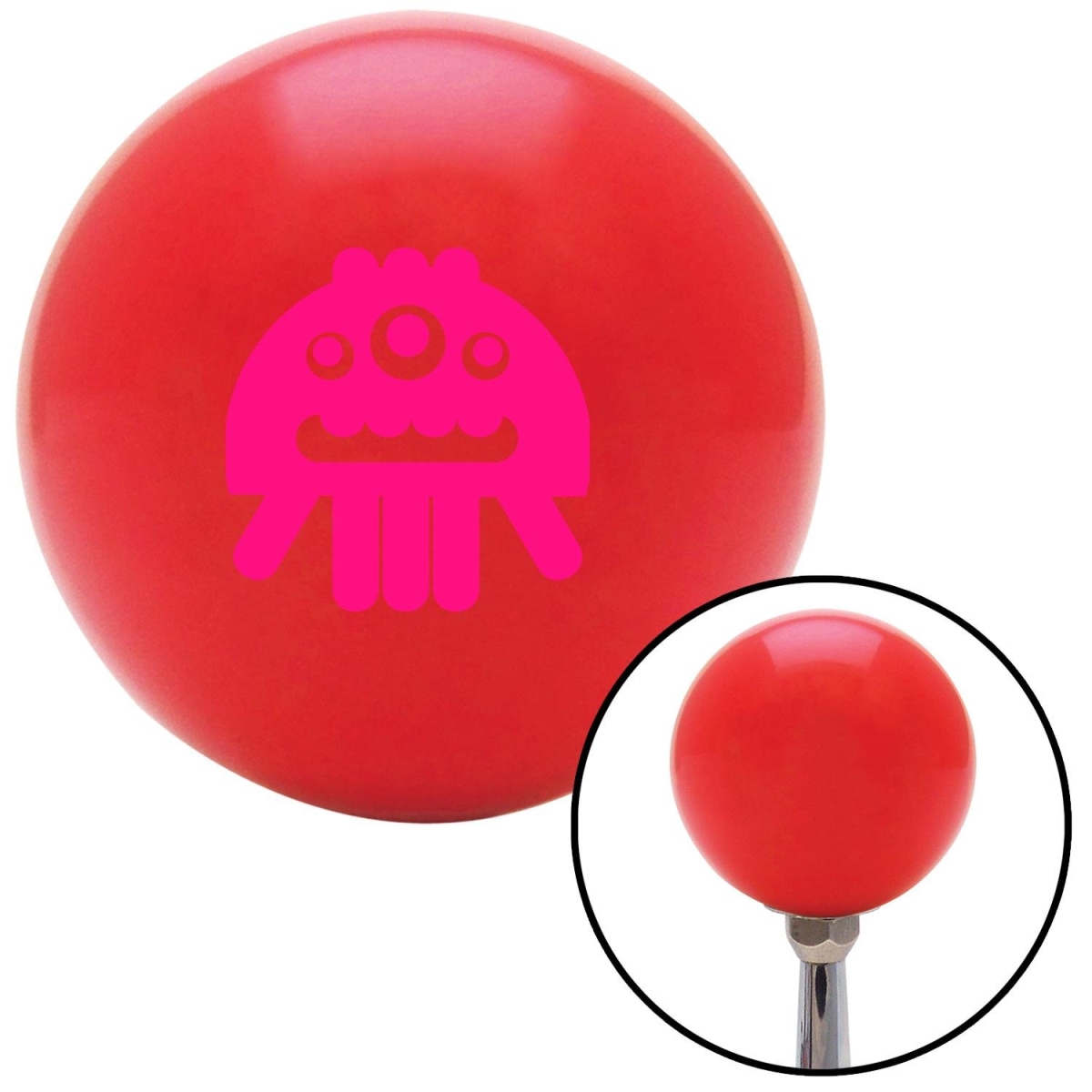 Picture of American Shifter 101381 Pink Funny 3 Eyed Alien Red Shift Knob with M16 x 1.5 Insert Shifter Auto Manual