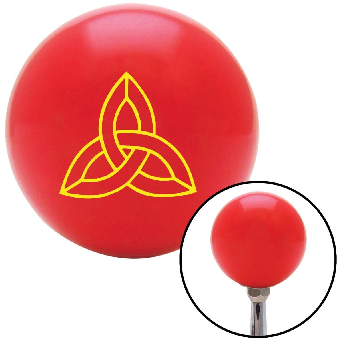 Picture of American Shifter 101578 Yellow Celtic Design No.1 Red Shift Knob with M16 x 1.5 Insert Shifter Auto Manual
