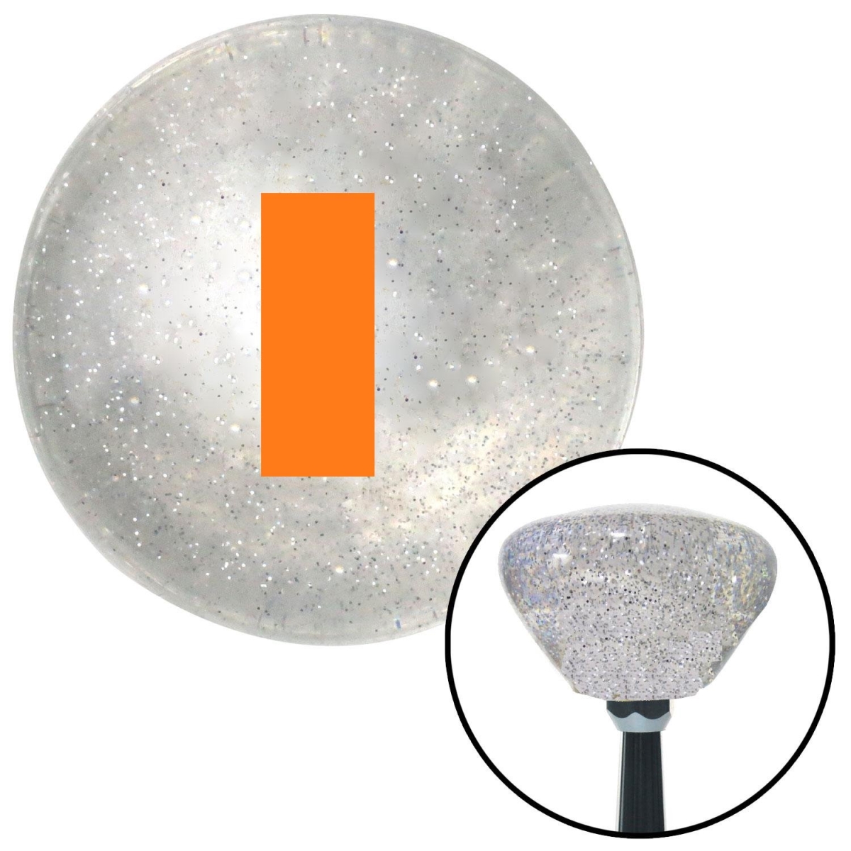 American Shifter 165166 Orange Officer 01 & 02 Clear Retro Metal Flake Shift Knob with M16 x 1.5 Insert -  American Shifter Company