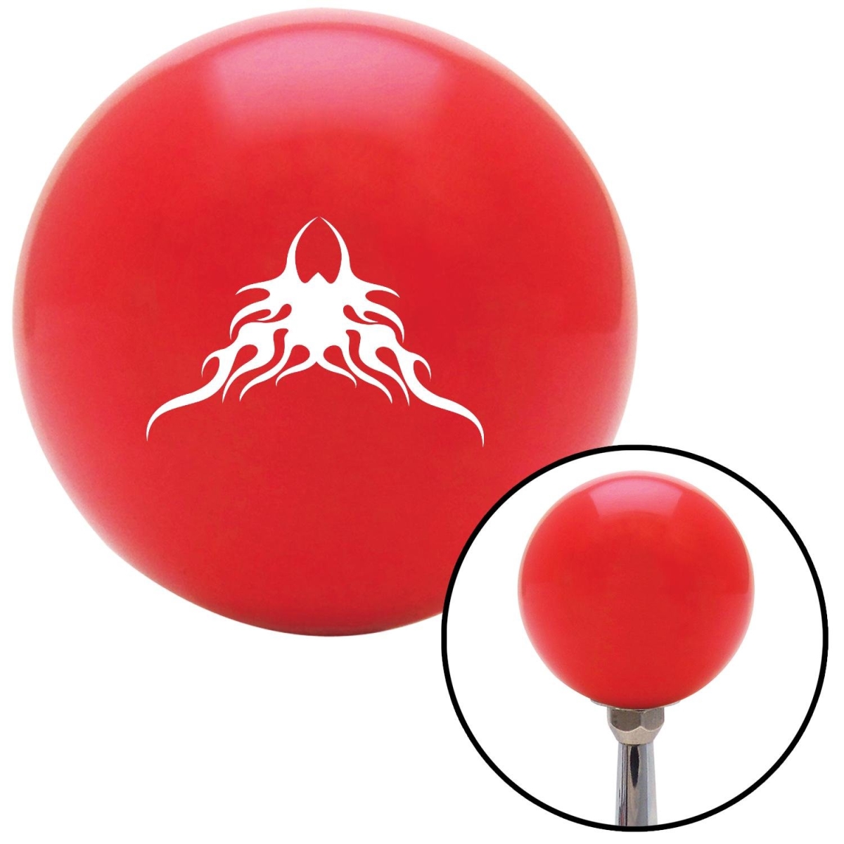 American Shifter 95157 Red Shift Knob with M16 x 1.5 Insert (White Large Tribal Flames)