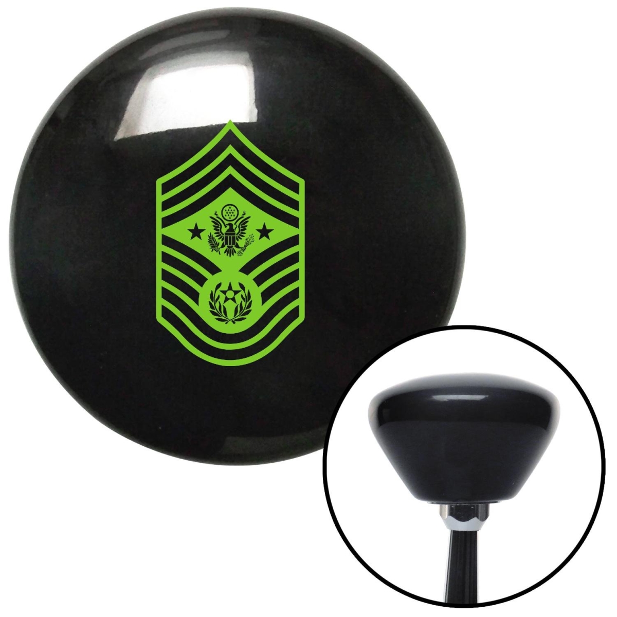 American Shifter 146341 Green Chief Master Sergeant of the Air Force Black Retro Shift Knob with M16 x 1.5 Auto -  American Shifter Company