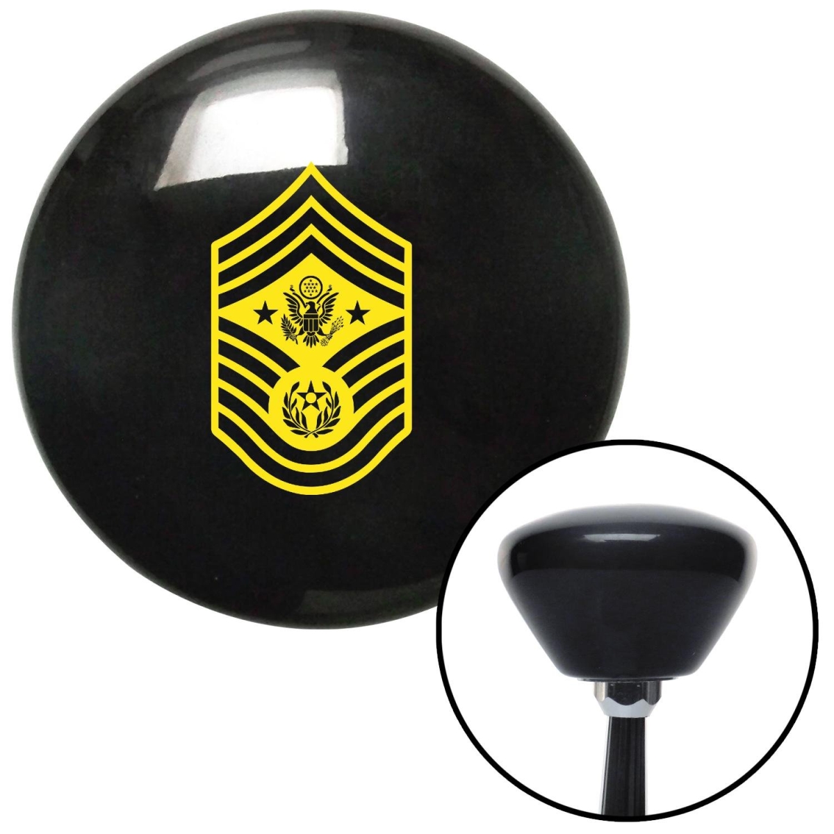 American Shifter 146346 Yellow Chief Master Sergeant of the Air Force Black Retro Shift Knob with M16 x 1.5 Insert -  American Shifter Company