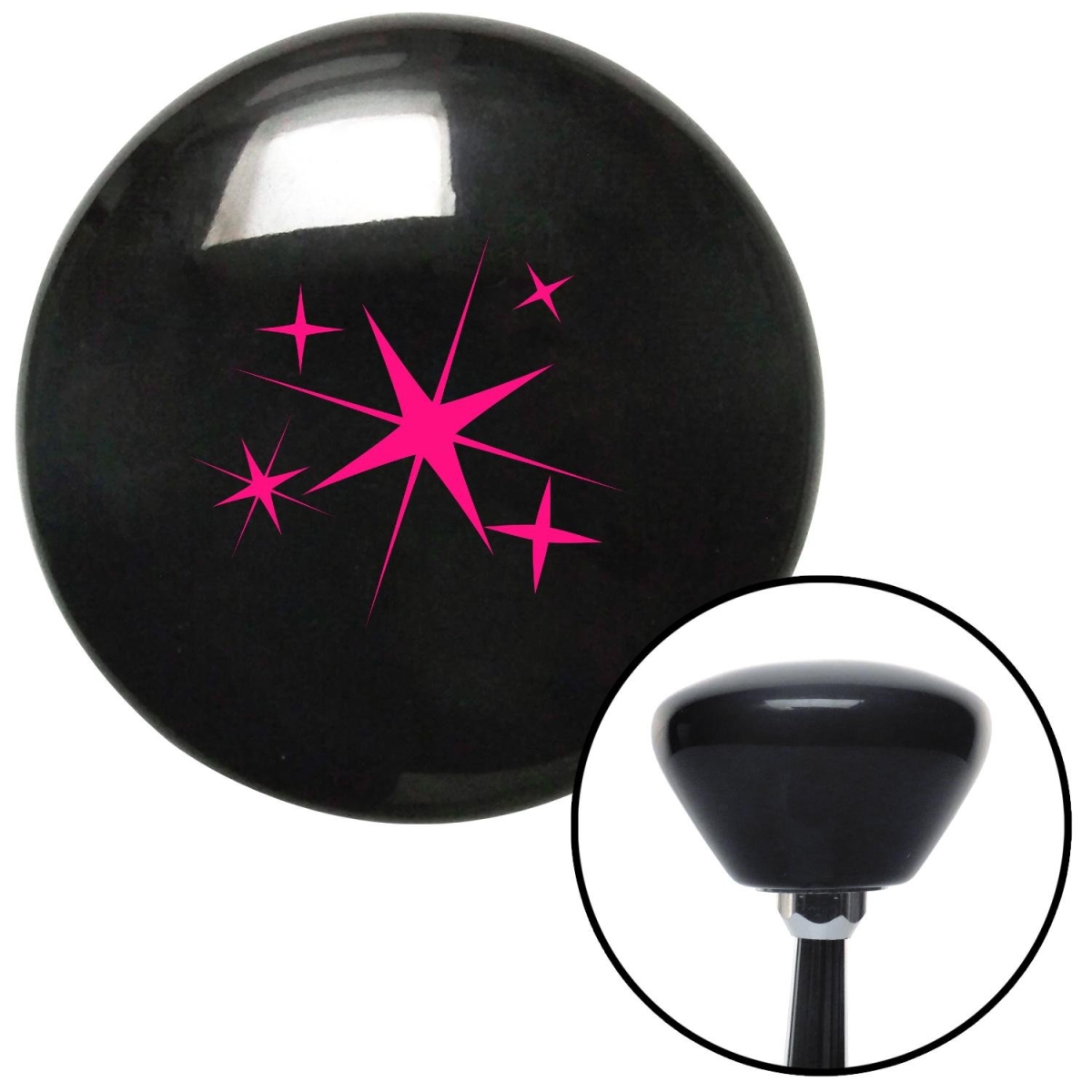 American Shifter 149313 Pink Abstract Stars Black Retro Shift Knob with M16 x 1.5 Insert Shifter Auto Brody -  American Shifter Company