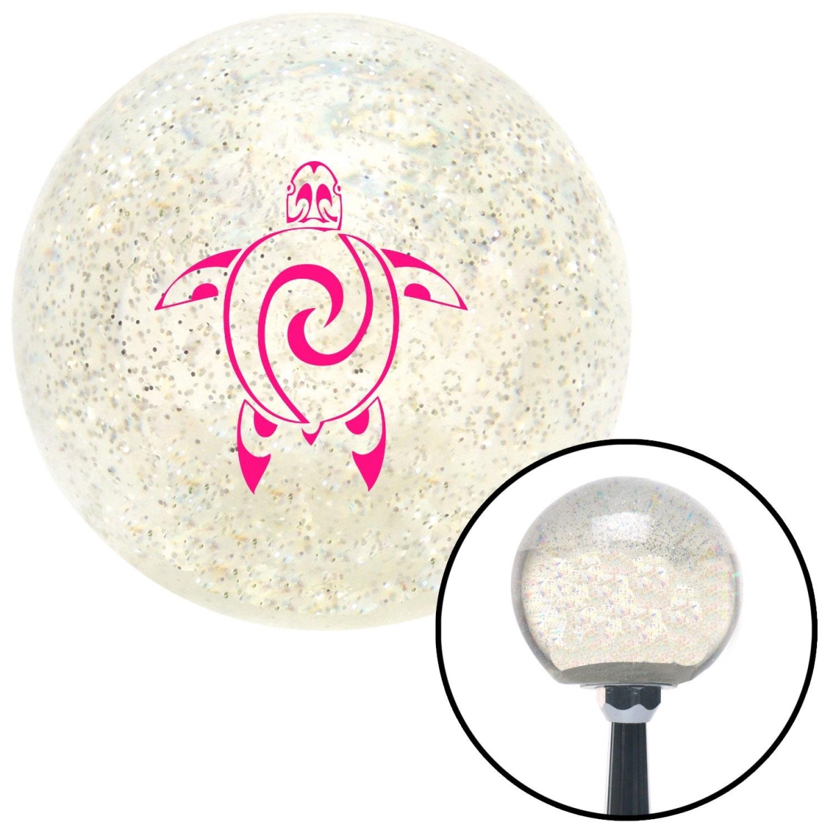 American Shifter 85763 Pink Abstract Turtle Clear Metal Flake Shift Knob with M16 x 1.5 Insert Shifter -  American Shifter Company