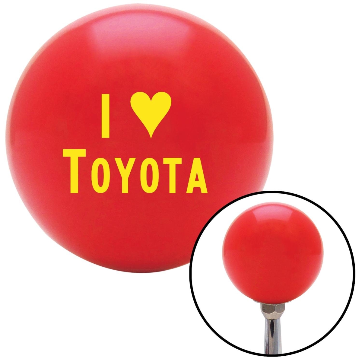 American Shifter 96917 Red Shift Knob with M16 x 1.5 Insert (Yellow I <3 Toyota)