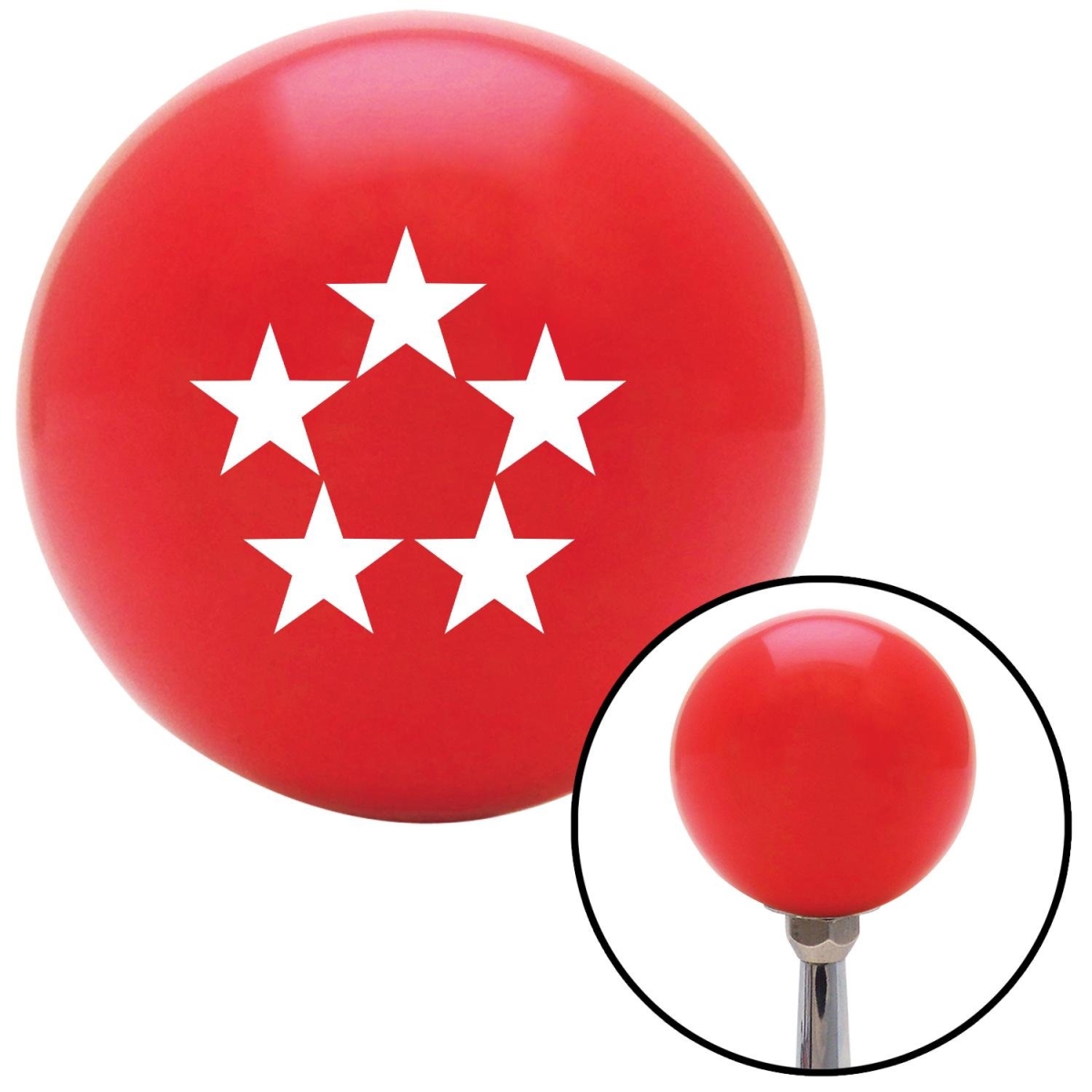 American Shifter 97804 Red Shift Knob with M16 x 1.5 Insert (White General of The Army)