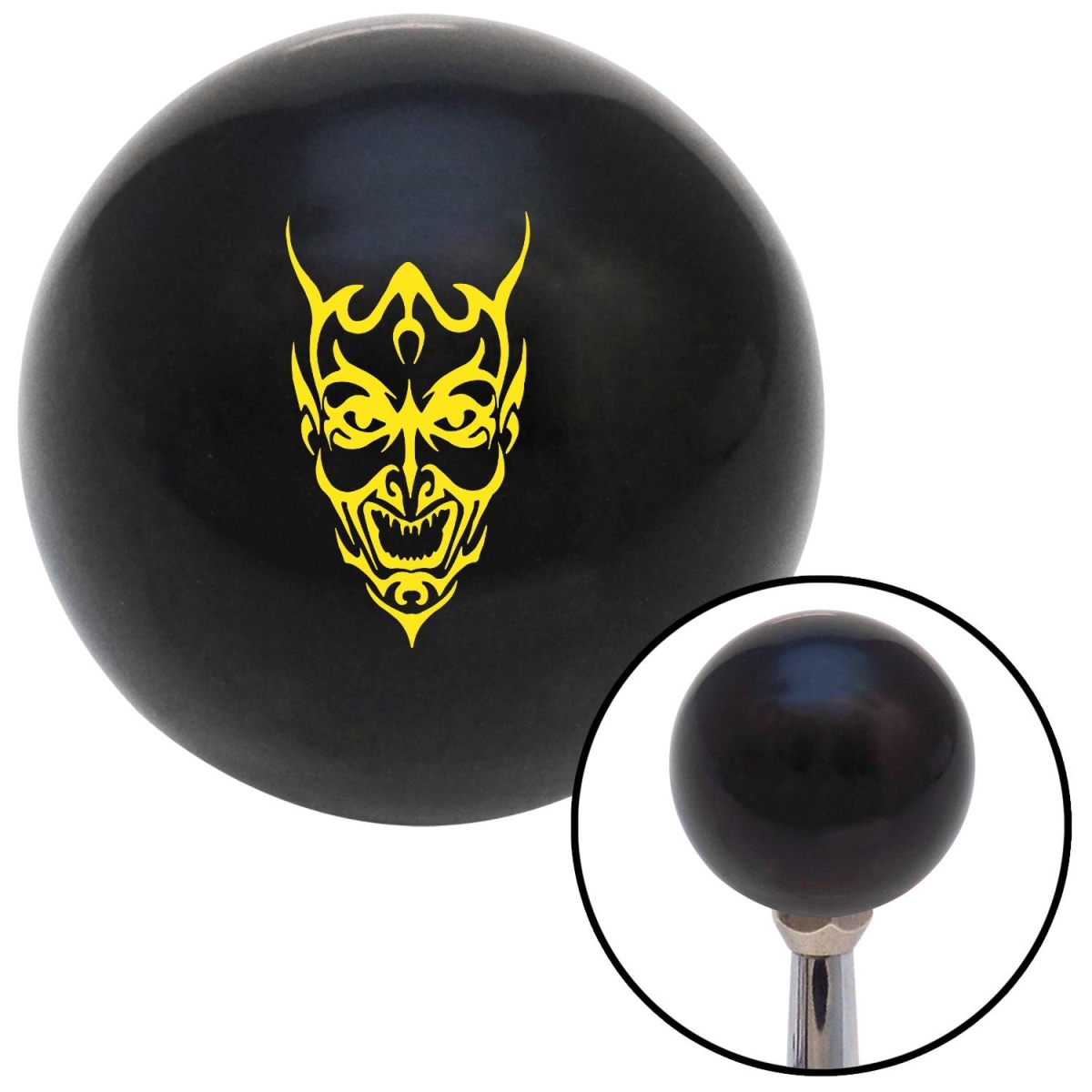 American Shifter 107584 Yellow Abstract Devil Face Black Shift Knob with M16 x 1.5 Insert Shifter Auto Brody -  American Shifter Company