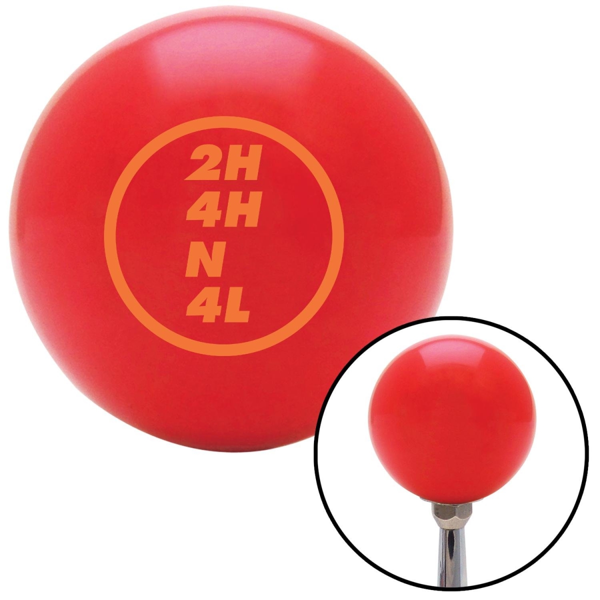 Picture of American Shifter 100737 Orange Transfer Case No.8 Red Shift Knob with M16 x 1.5 Insert Shifter Auto Manual