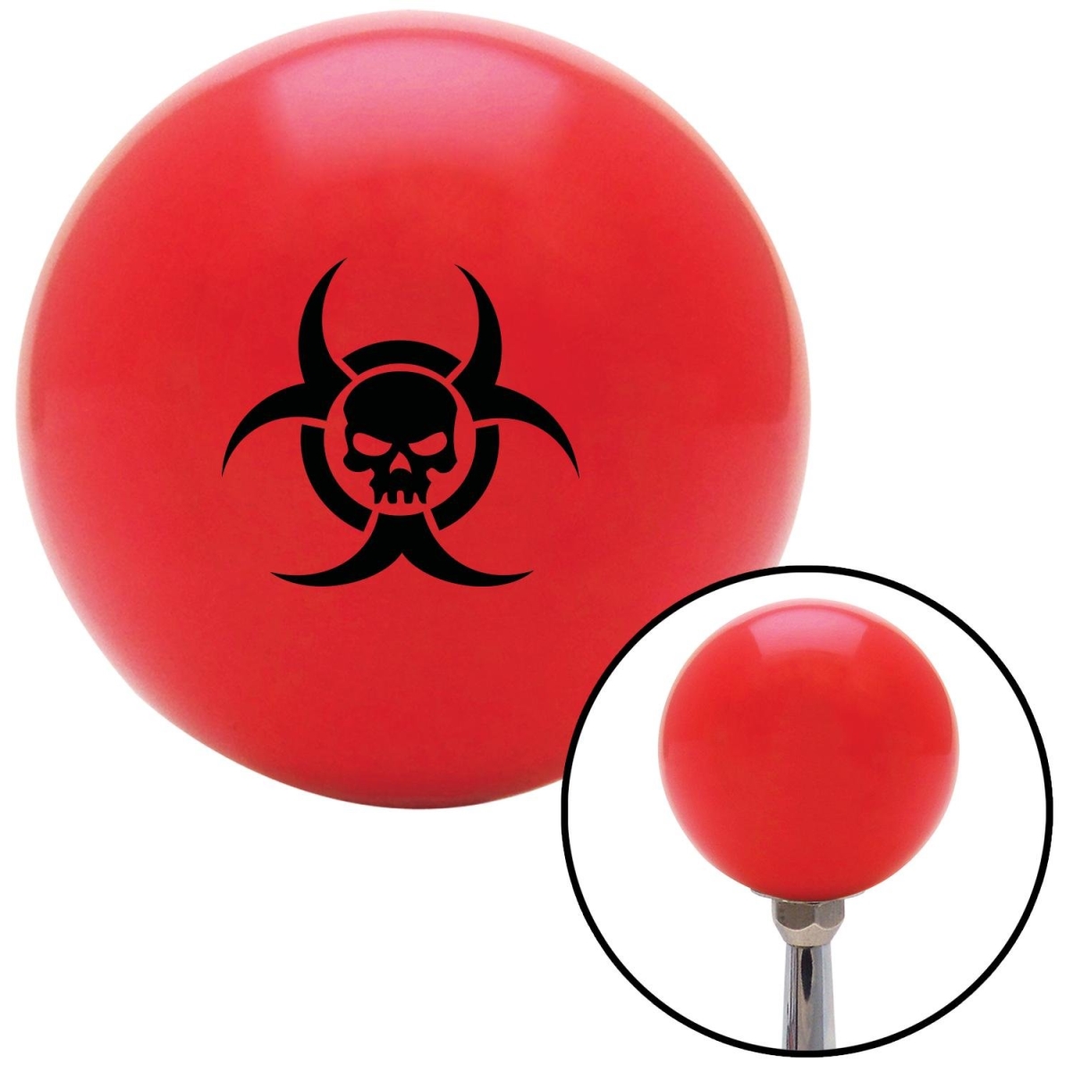 Picture of American Shifter 100752 Black Bio Skull Red Shift Knob with M16 x 1.5 Insert Shifter Auto Manual Custom